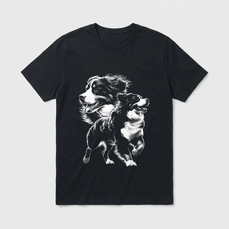 Verspielter Berner Sennenhund T-Shirt – Klassisches T-Shirt in Schwarz