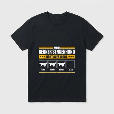 Mein Berner Sennenhund hört T-Shirt – Klassisches T-Shirt in Schwarz