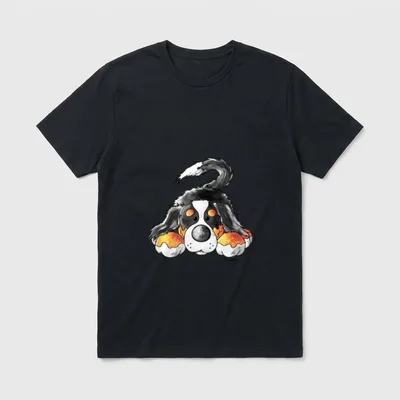 Berner Sennenhund Welpe I T-Shirt – Bernersennenhund-Welpe-Comic mit brennenden Pfoten – Klassisches T-Shirt in Schwarz