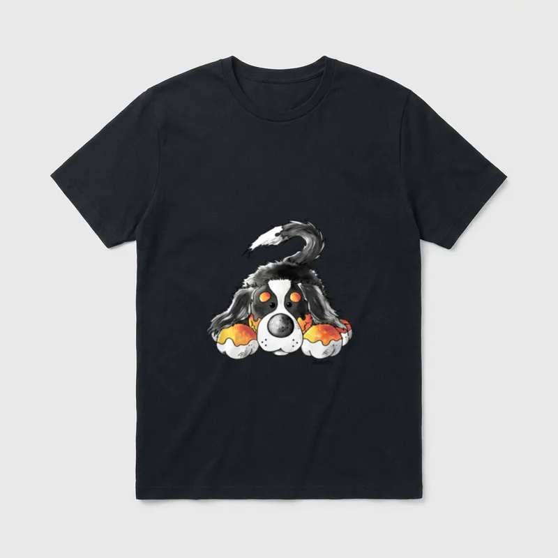 Berner Sennenhund Welpe I T-Shirt – Bernersennenhund-Welpe-Comic mit brennenden Pfoten – Klassisches T-Shirt in Schwarz