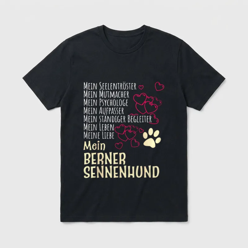 Bekleidung Hunde Besitzer Spruch Berner T-Shirt – Klassisches T-Shirt in Schwarz