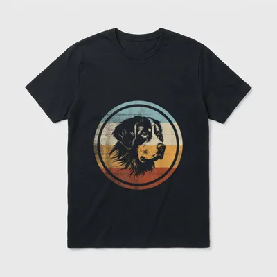 Retro Vintage Design Berner T-Shirt – Klassisches T-Shirt in Schwarz