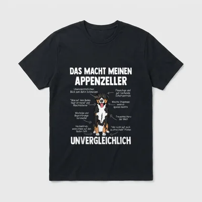 Anatomie eines Appenzeller Sennenhund T-Shirt – Klassisches T-Shirt in Schwarz