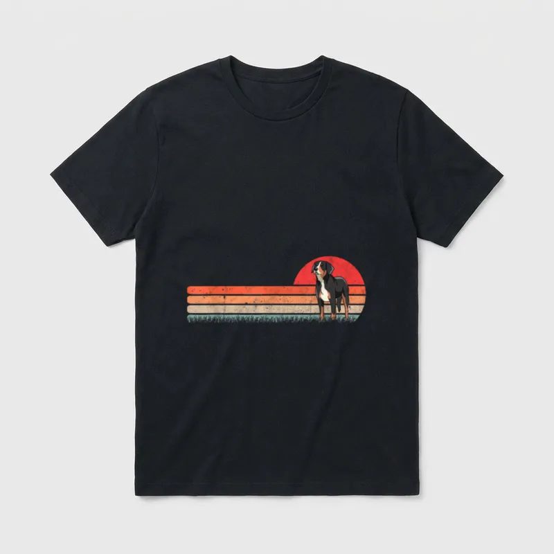 Großer Schweizer Sennenhund Retro T-Shirt – Klassisches T-Shirt in Schwarz