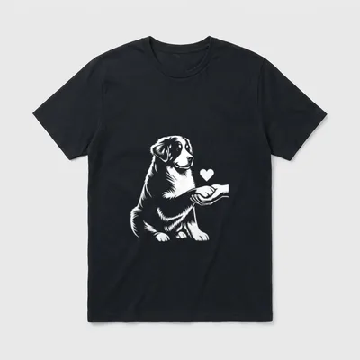 Berner Sennenhund-Liebes-Herz-Grafikdesign T-Shirt – Klassisches T-Shirt in Schwarz
