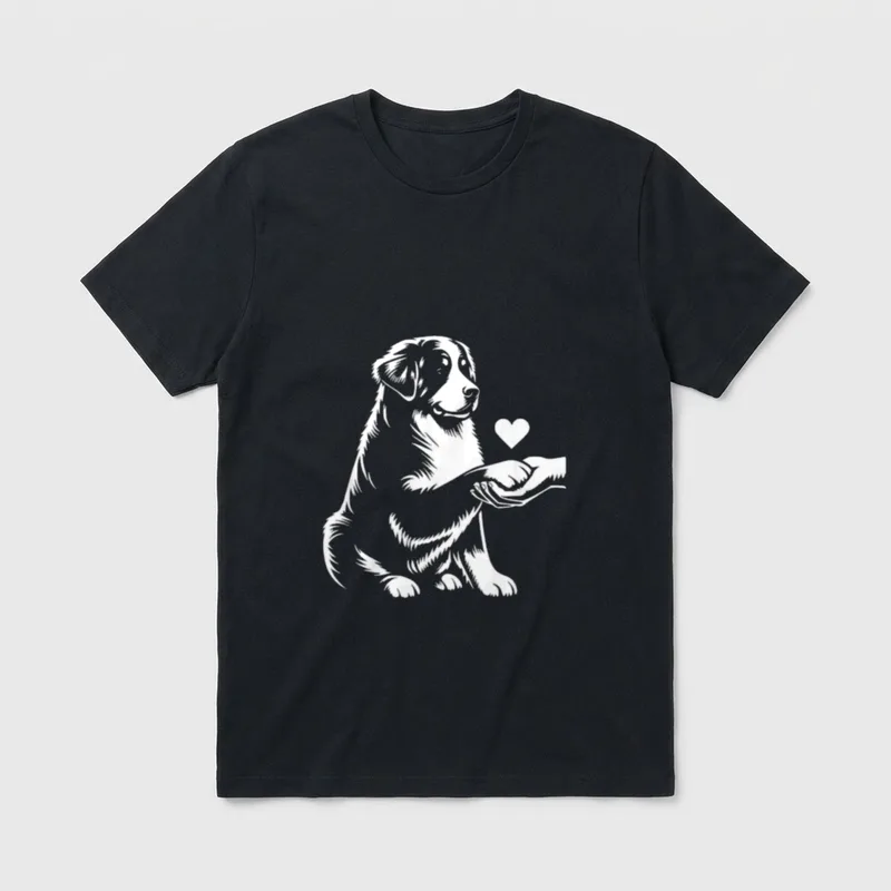Berner Sennenhund-Liebes-Herz-Grafikdesign T-Shirt – Klassisches T-Shirt in Schwarz
