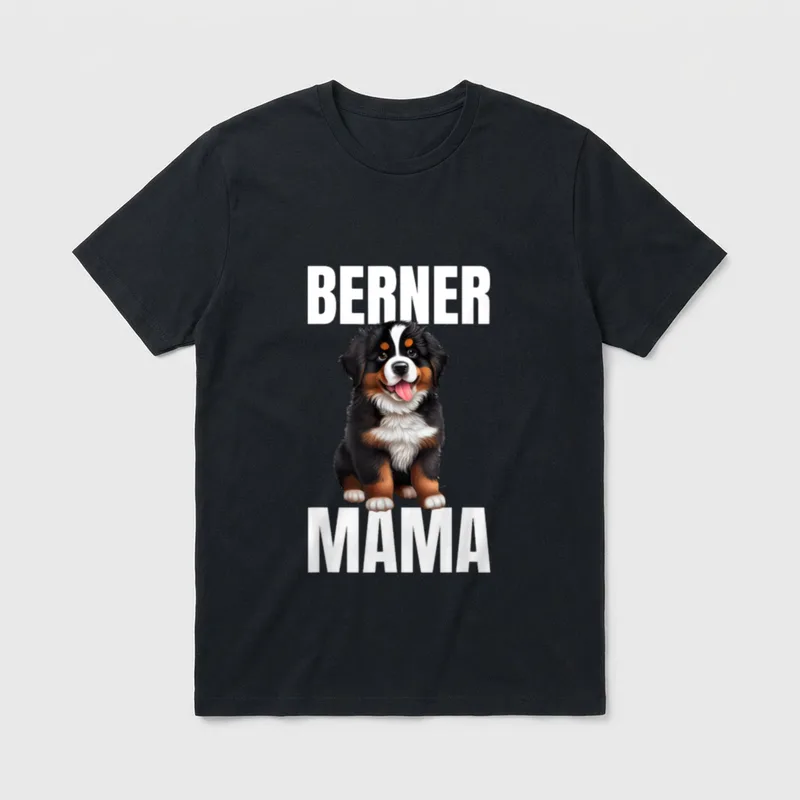 Berner Sennenhund Berner Mama T-Shirt 0113 – Klassisches T-Shirt in Schwarz