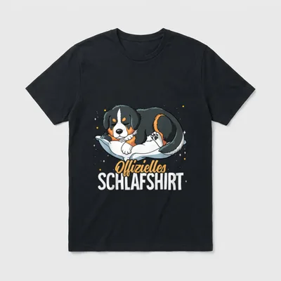 Offizielles Schlafshirt Berner Sennenhund T-Shirt 0115 – Klassisches T-Shirt in Schwarz