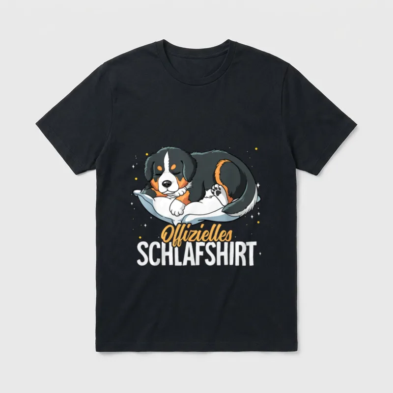 Offizielles Schlafshirt Berner Sennenhund T-Shirt 0115 – Klassisches T-Shirt in Schwarz