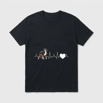 Großer Schweizer Sennenhund Herzschlag T-Shirt – Klassisches T-Shirt in Schwarz