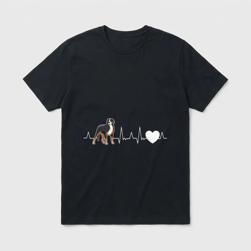 Großer Schweizer Sennenhund Herzschlag T-Shirt – Klassisches T-Shirt in Schwarz