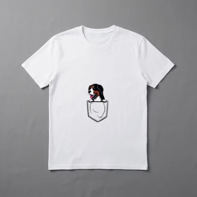 Fake Pocket Berner Sennen T-Shirt – Klassisches T-Shirt in Schwarz