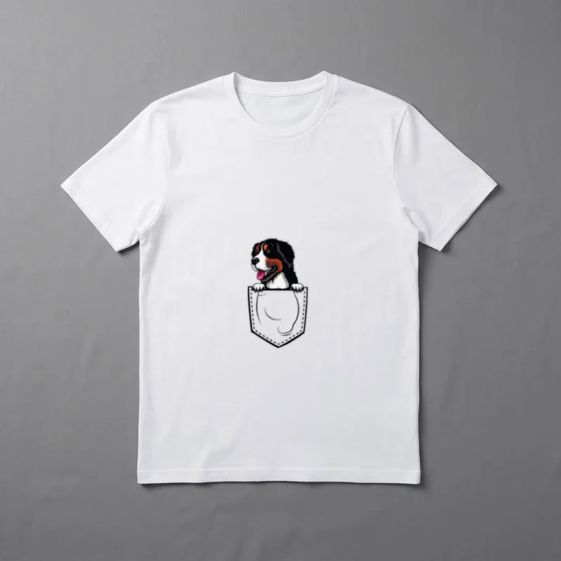 Fake Pocket Berner Sennen T-Shirt – Klassisches T-Shirt in Schwarz