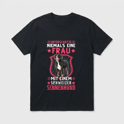 Großer Schweizer Sennenhund Frau Berner Sennenhund T-Shirt – Klassisches T-Shirt in Schwarz