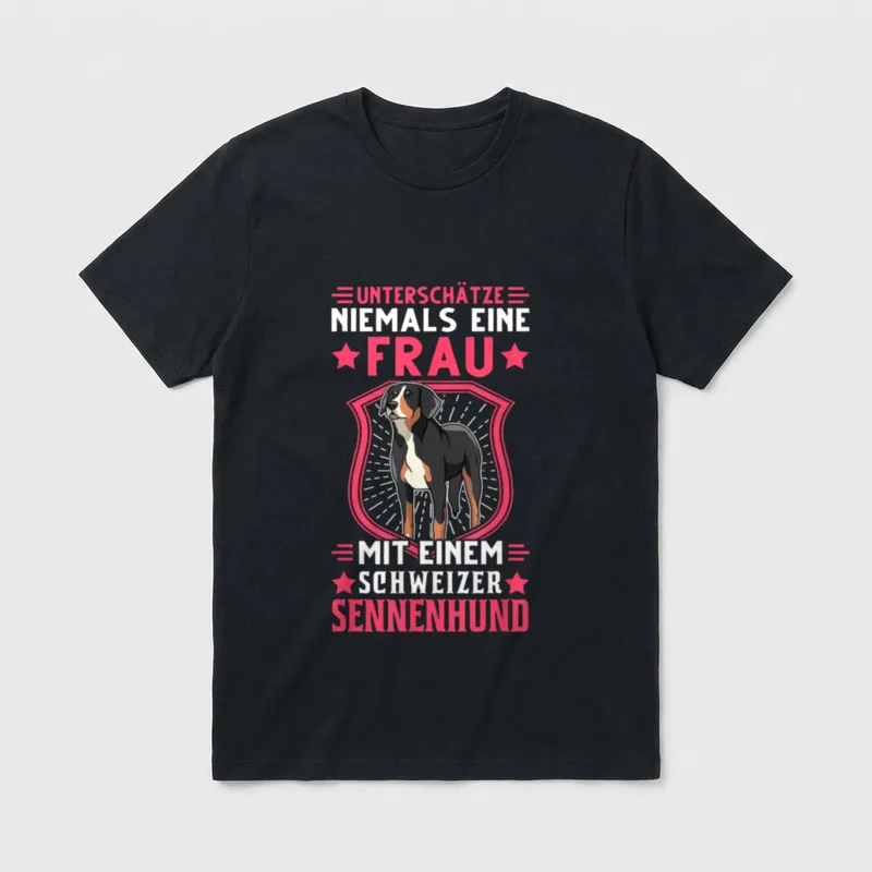 Großer Schweizer Sennenhund Frau Berner Sennenhund T-Shirt – Klassisches T-Shirt in Schwarz