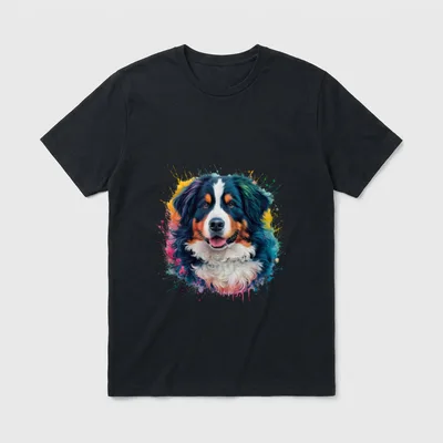 Bunt Aquarell Berner Sennenhund T-Shirt – Klassisches T-Shirt in Schwarz