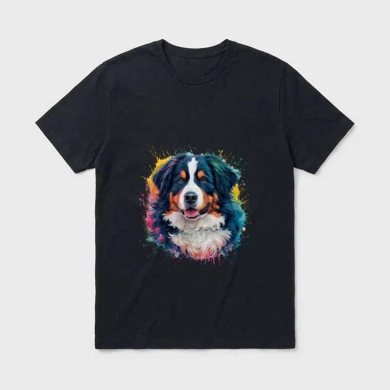 Bunt Aquarell Berner Sennenhund T-Shirt – Klassisches T-Shirt in Schwarz