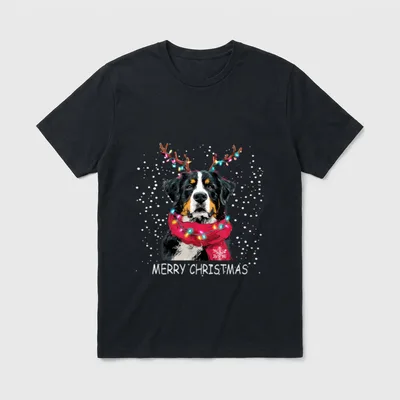 Berner Sennenhund Weihnachtsmannmütze Schal T-Shirt – Klassisches T-Shirt in Schwarz