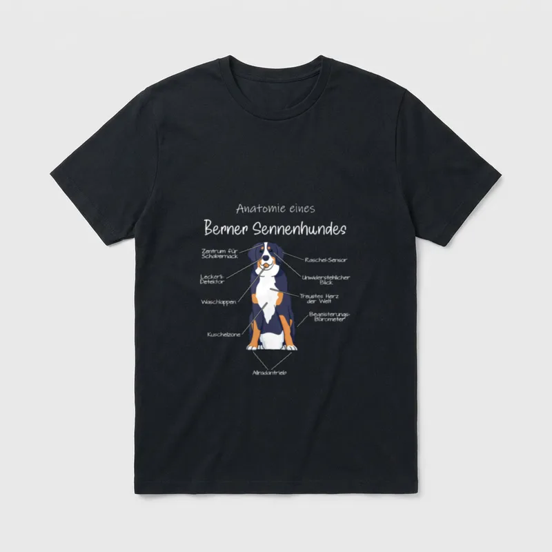 Bernese Hunde Mama Anatomie T-Shirt – Klassisches T-Shirt in Schwarz