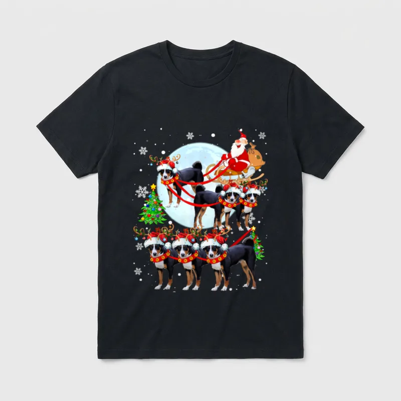 Weihnachtsmann reitend Rentier Appenzeller T-Shirt – Klassisches T-Shirt in Schwarz
