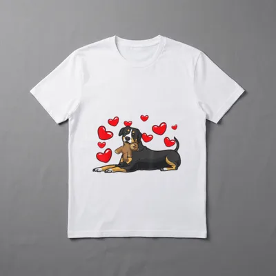Entlebucher Sennenhund Hund mit Plüschtier T-Shirt – Klassisches T-Shirt in Schwarz