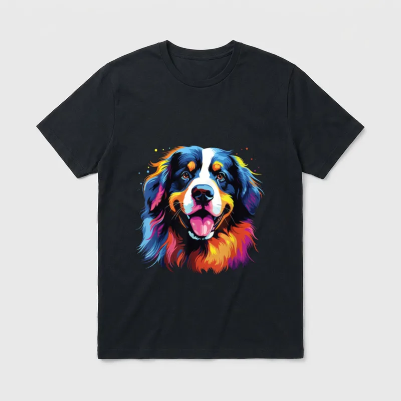 Wasserfarben Farbenfroher Berner Sennenhund T-Shirt – Klassisches T-Shirt in Schwarz
