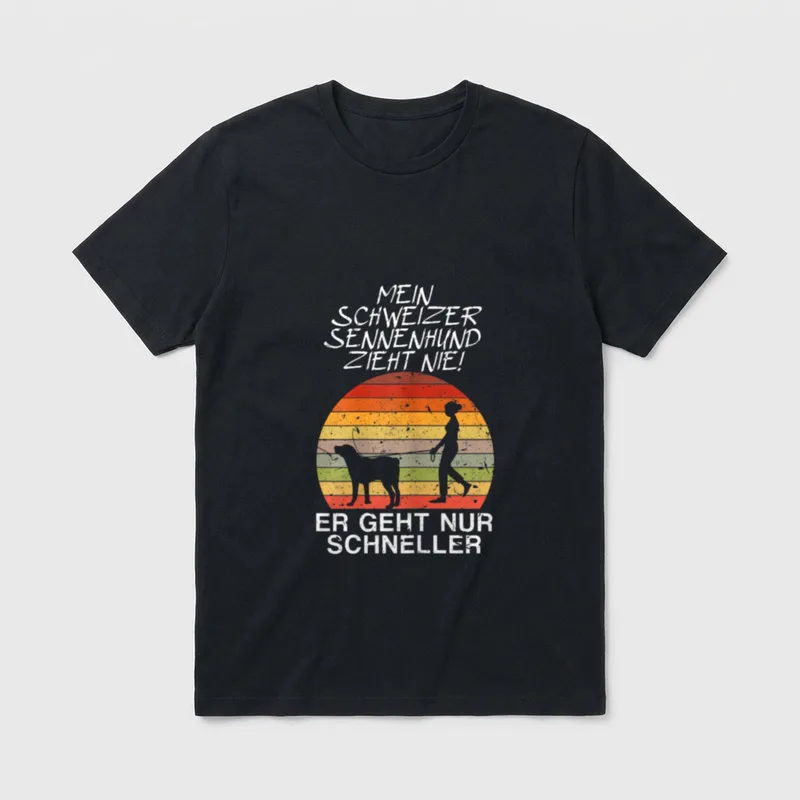 Mein Schweizer Sennenhund Zieht T-Shirt – Klassisches T-Shirt in Schwarz