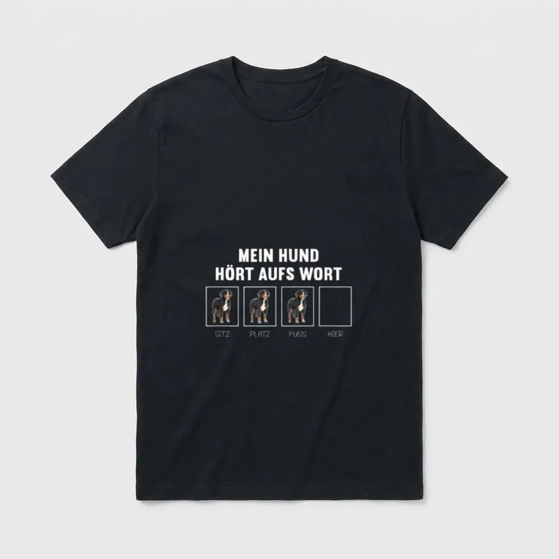 Mein Hund hört aufs Berner Sennenhund T-Shirt – Klassisches T-Shirt in Schwarz