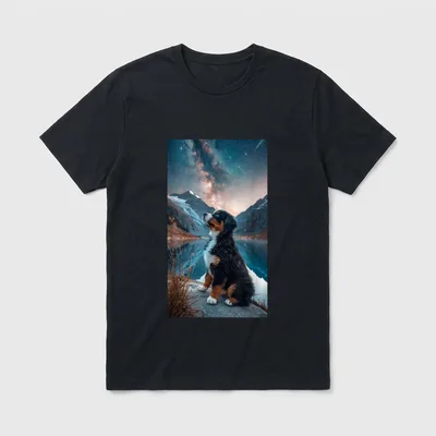Berner Sennenhund Sternenhimmel T-Shirt – Klassisches T-Shirt in Schwarz