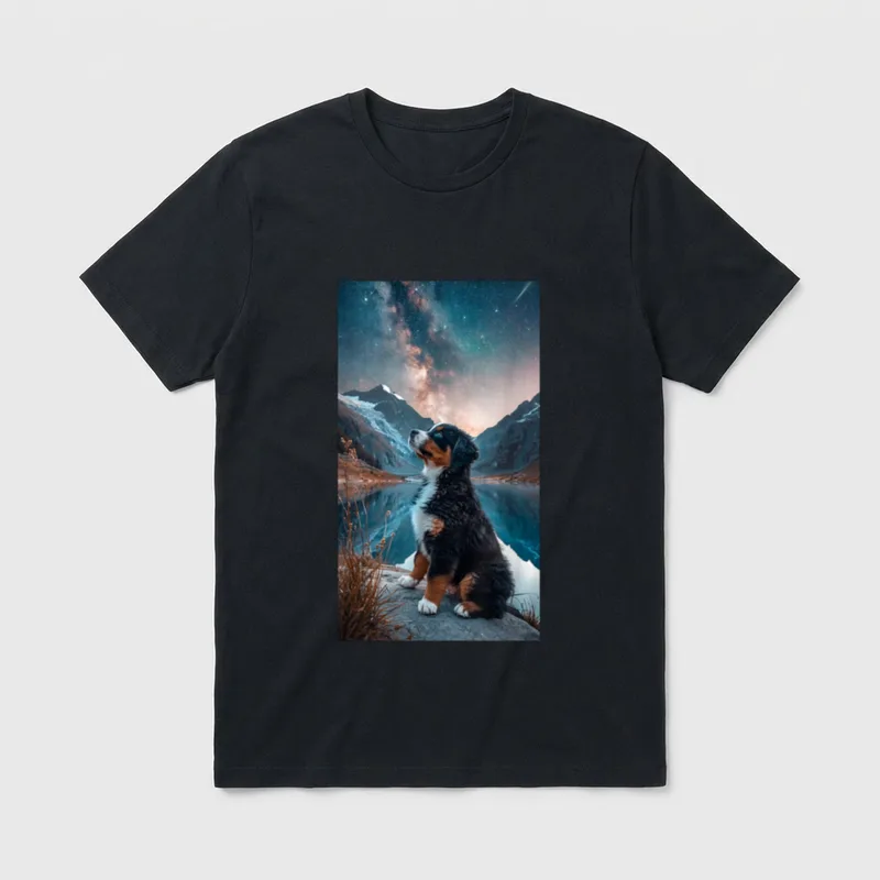 Berner Sennenhund Sternenhimmel T-Shirt – Klassisches T-Shirt in Schwarz