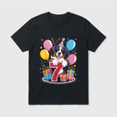 7. Geburtstag Junge Mädchen Berner Sennenhund T-Shirt – Klassisches T-Shirt in Schwarz