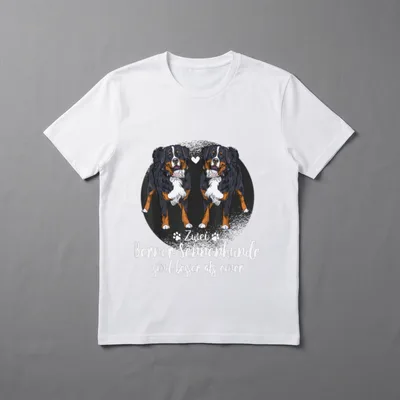 Zwei Berner Sennenhunde sind T-Shirt – Klassisches T-Shirt in Schwarz