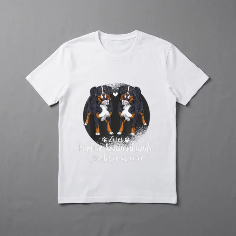 Zwei Berner Sennenhunde sind T-Shirt – Klassisches T-Shirt in Schwarz
