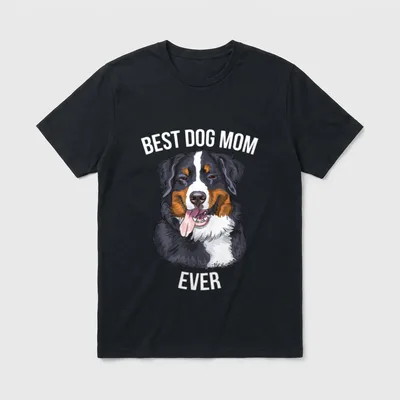 Best Dog Mom Ever Berner T-Shirt – Bernersennenhund Porträt mit Text Best Dog Mom Ever – Klassisches T-Shirt in Schwarz