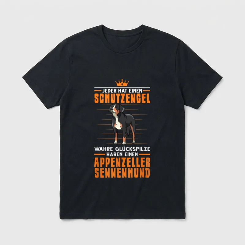 Appenzeller Sennenhund Glückspilz Schweizer T-Shirt – Klassisches T-Shirt in Schwarz