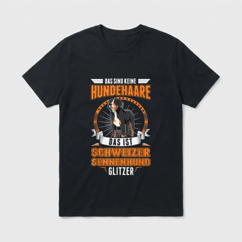 Großer Schweizer Sennenhund Glitzer T-Shirt – Klassisches T-Shirt in Schwarz