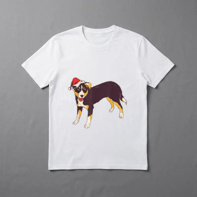 Appenzeller Sennenhund Weihnachtsmütze Weihnachten T-Shirt – Klassisches T-Shirt in Schwarz