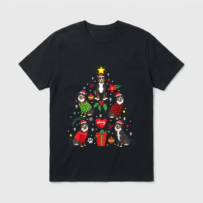 Appenzeller Sennenhund Weihnachten Lustiges T-Shirt 0209 – Klassisches T-Shirt in Schwarz