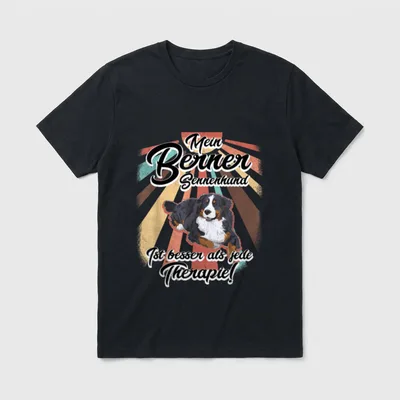 Berner Sennenhund Retro Vintage T-Shirt – Klassisches T-Shirt in Schwarz