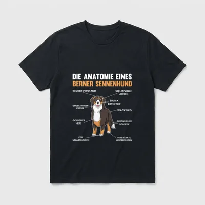 Hund Berner Sennenhund Anatomie T-Shirt – Klassisches T-Shirt in Schwarz