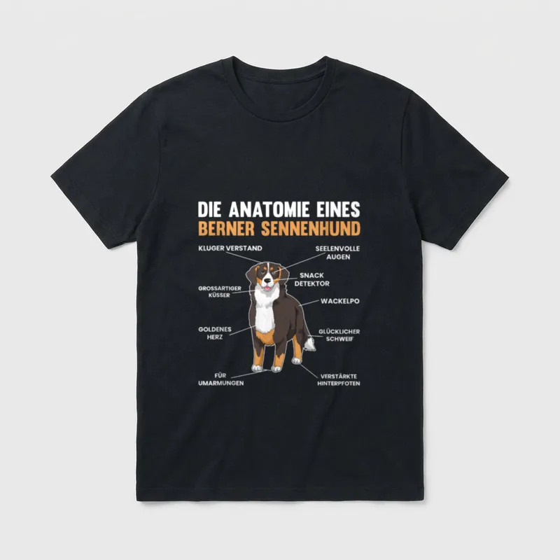 Hund Berner Sennenhund Anatomie T-Shirt – Klassisches T-Shirt in Schwarz