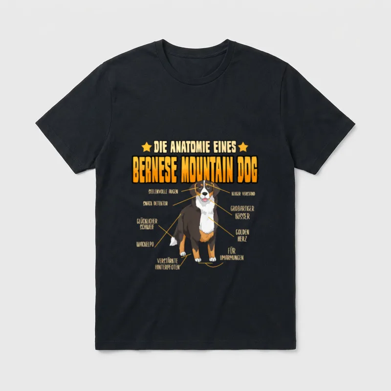 Hund Lustig Berner Sennenhund Anatomie T-Shirt – Klassisches T-Shirt in Schwarz