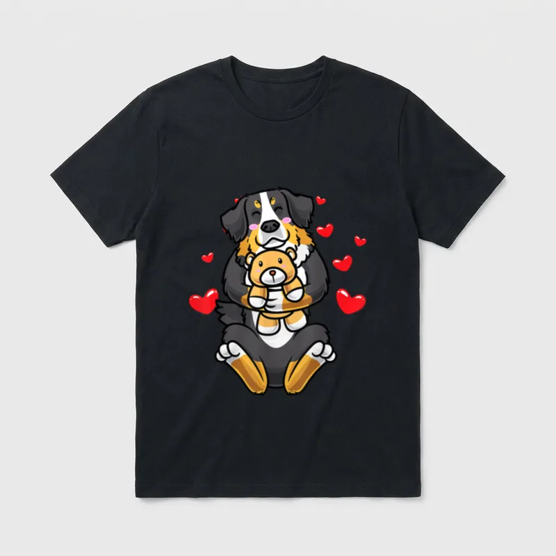 Kawaii Berner Sennenhund Kuscheltier T-Shirt – Klassisches T-Shirt in Schwarz