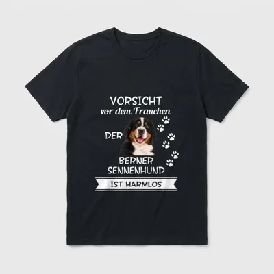 Vorsicht vor dem Frauchen Berner Sennenhund T-Shirt – Klassisches T-Shirt in Schwarz