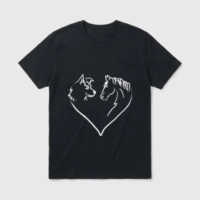 Herz Hund Border Collie T-Shirt – Klassisches T-Shirt in Schwarz