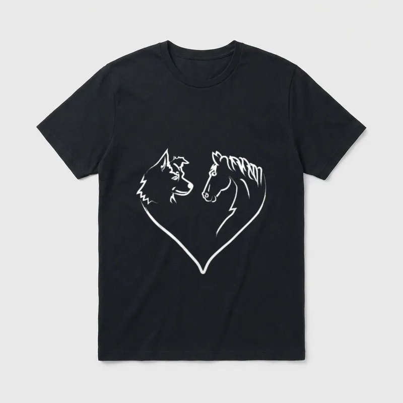 Herz Hund Border Collie T-Shirt – Klassisches T-Shirt in Schwarz