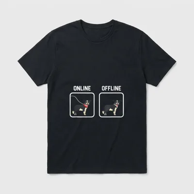 Border Collie Offline Hunderasse T-Shirt – Klassisches T-Shirt in Schwarz