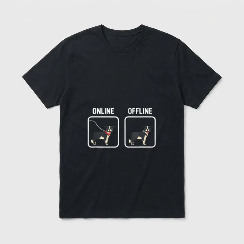 Border Collie Offline Hunderasse T-Shirt – Klassisches T-Shirt in Schwarz