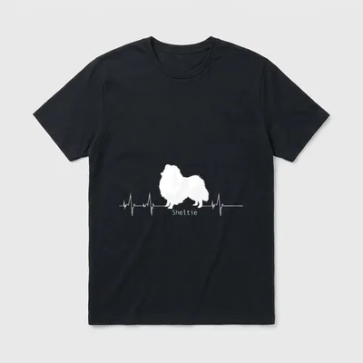 Sheltie Herzschlag Hunde Design T-Shirt – Klassisches T-Shirt in Schwarz