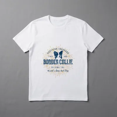 Retro Vintage Border Collie T-Shirt – Klassisches T-Shirt in Schwarz